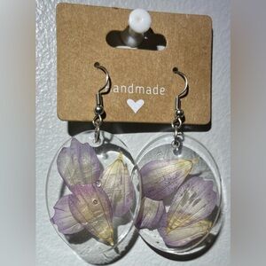 Handmade Floral Resin Earrings